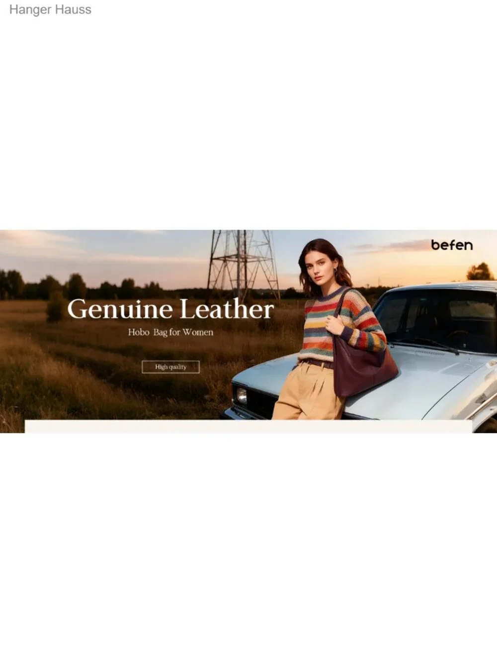 Genuine Leather Slouchy Hobo Handbag Tote with Tassel, Magnetic Closure,